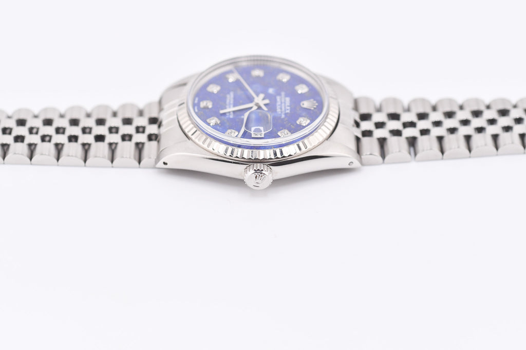 Rolex Datejust 36mm Ref 16014 Custom Blue Lapis Lazuli Diamond Dial