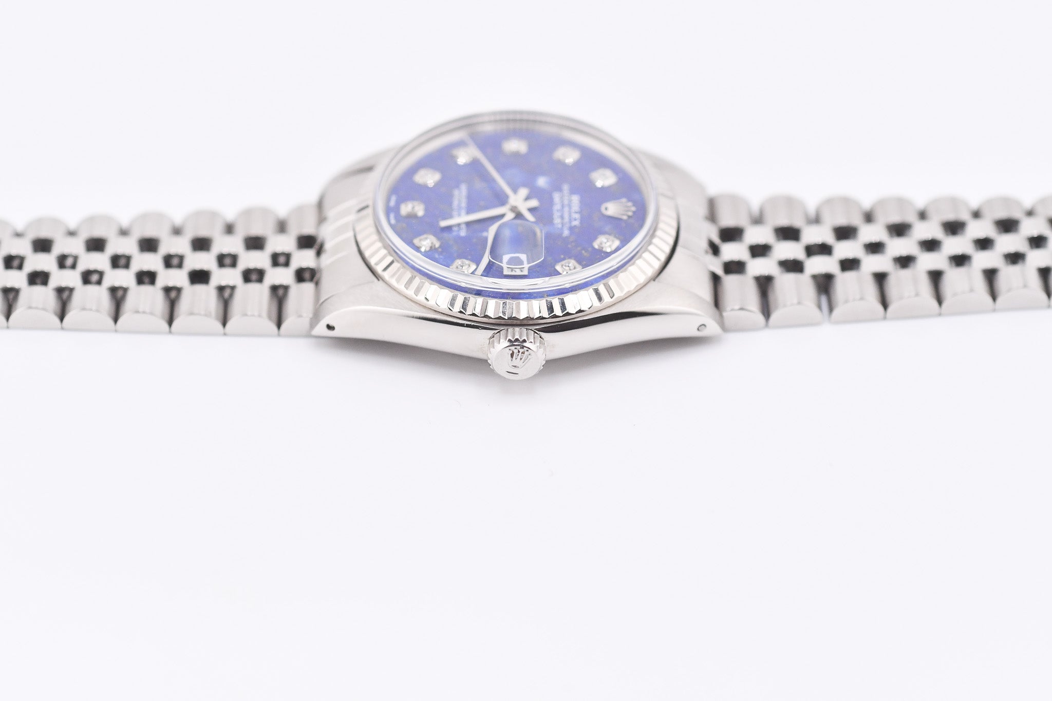 Rolex Datejust 36mm Ref 16014 Custom Blue Lapis Lazuli Diamond Dial