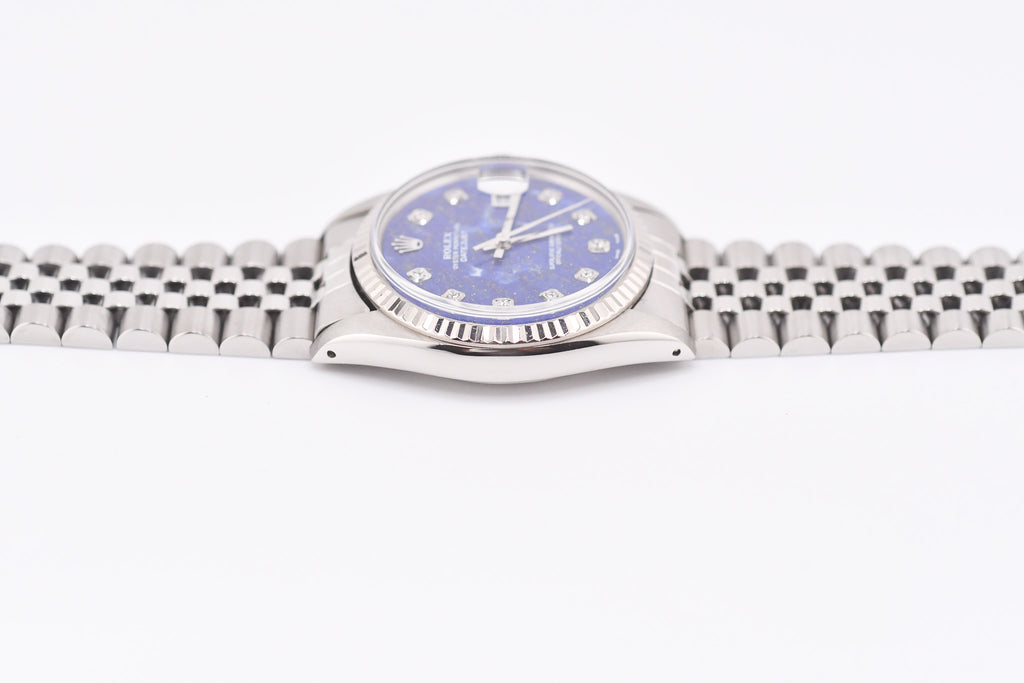 Rolex Datejust 36mm Ref 16014 Custom Blue Lapis Lazuli Diamond Dial