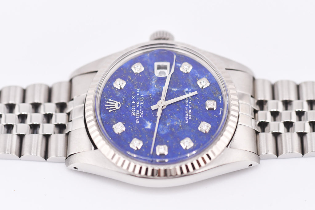 Rolex Datejust 36mm Ref 16014 Custom Blue Lapis Lazuli Diamond Dial