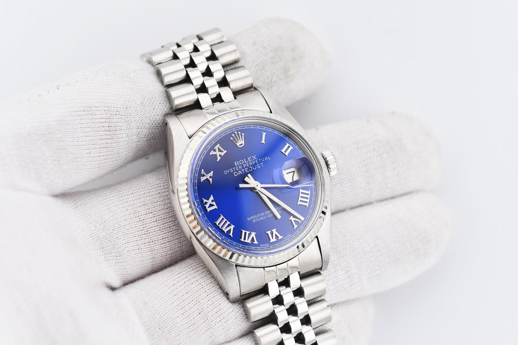 Rolex Datejust 36mm Ref 16014 Custom Blue Roman Dial