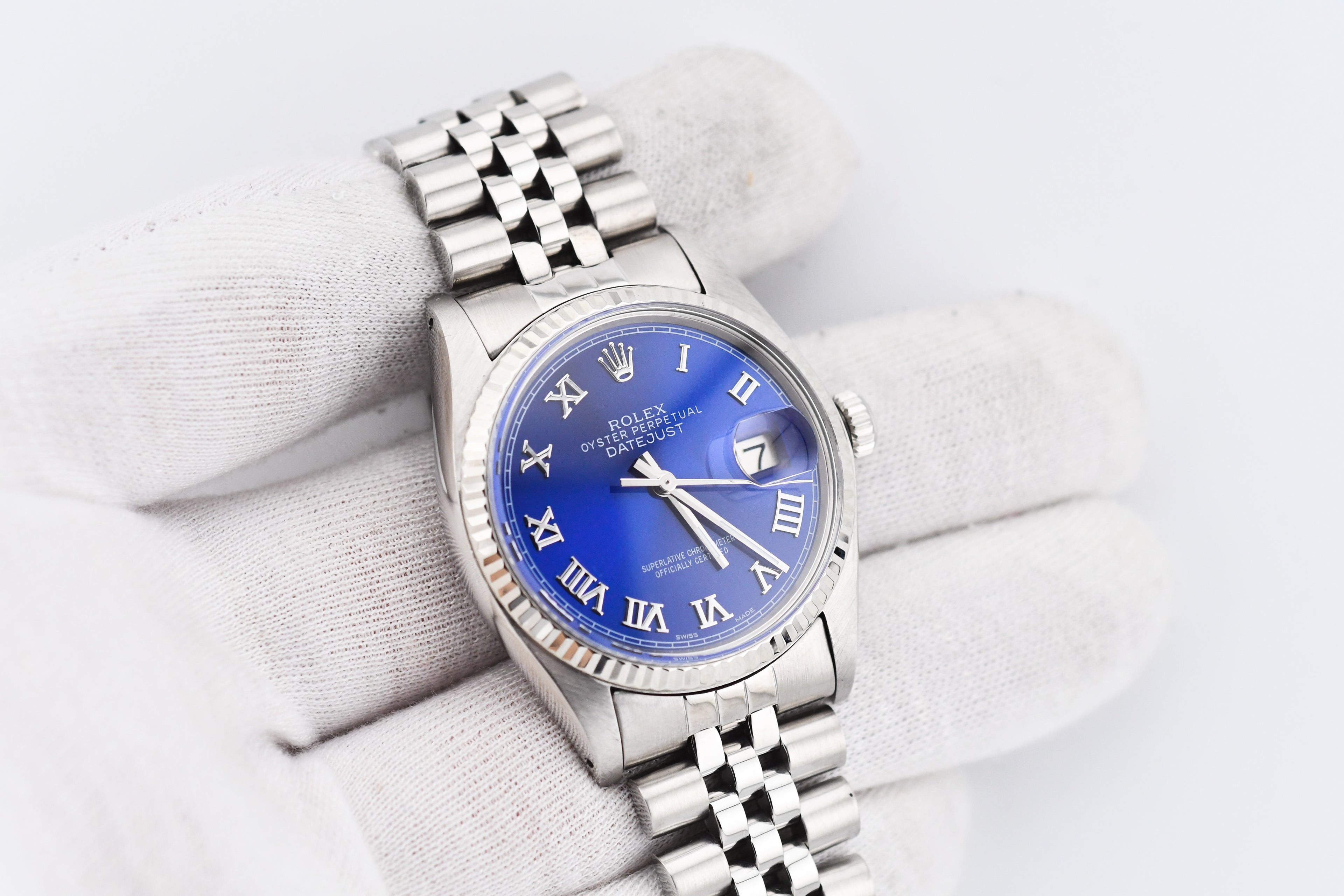 Rolex Datejust 36mm Ref 16014 Custom Blue Roman Dial