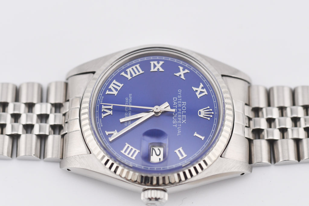 Rolex Datejust 36mm Ref 16014 Custom Blue Roman Dial