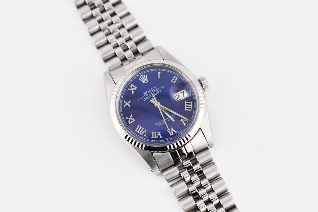 Rolex Datejust 36mm Ref 16014 Custom Blue Roman Dial