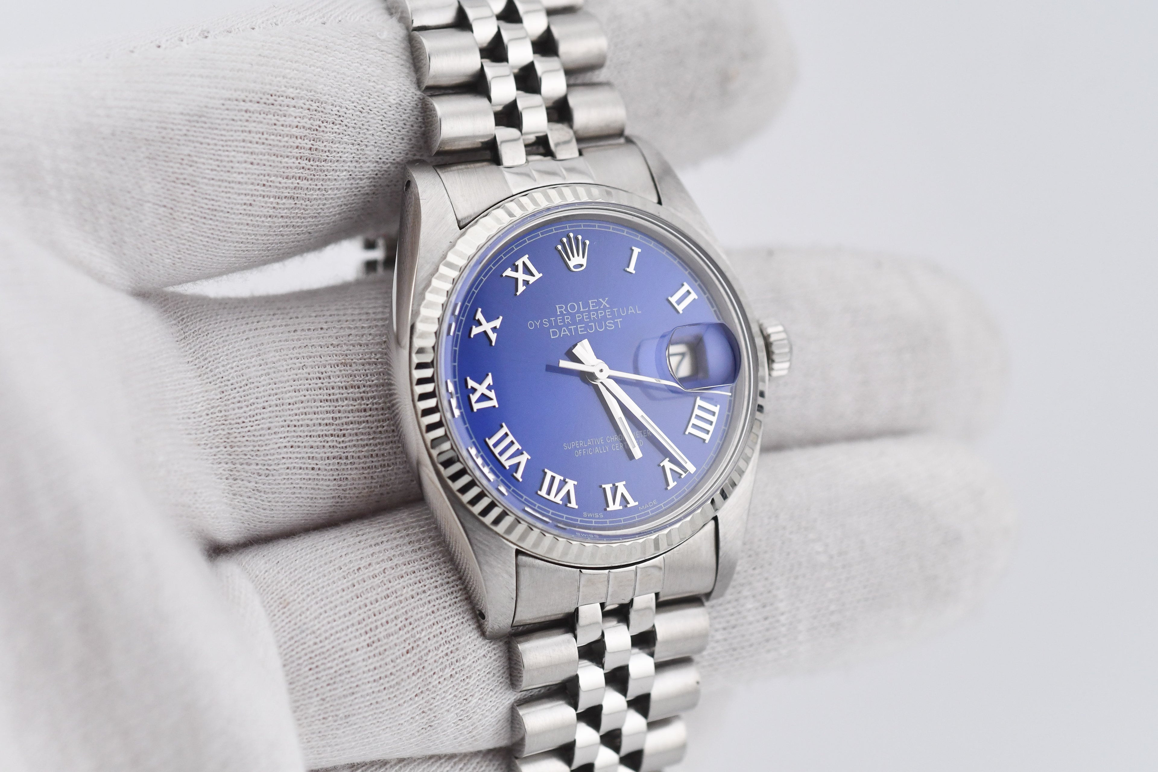Rolex Datejust 36mm Ref 16014 Custom Blue Roman Dial