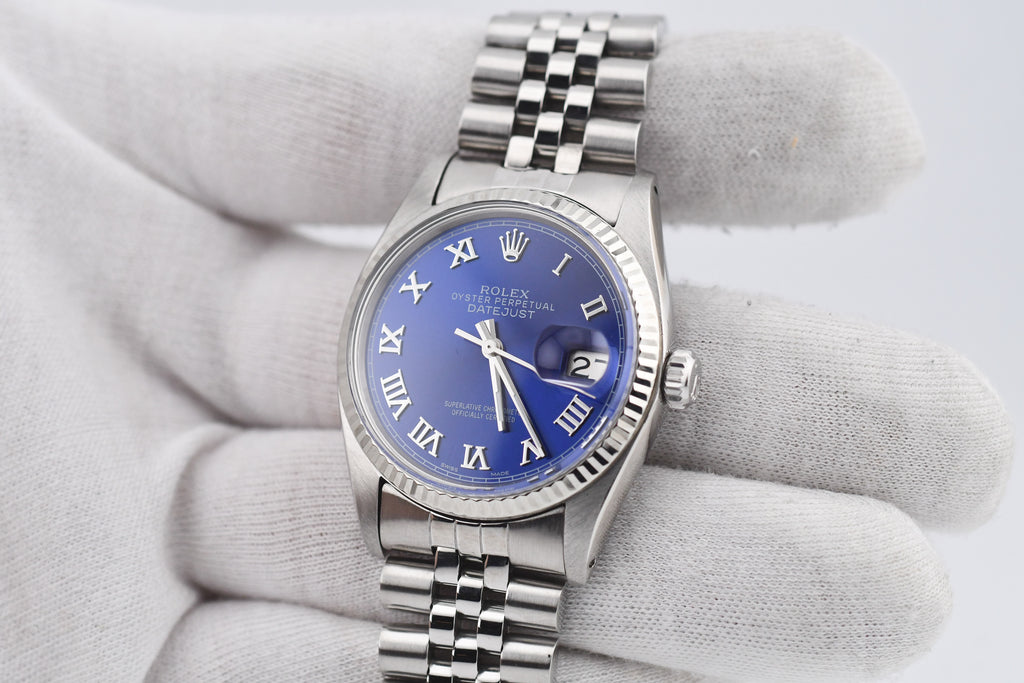Rolex Datejust 36mm Ref 16014 Custom Blue Roman Dial