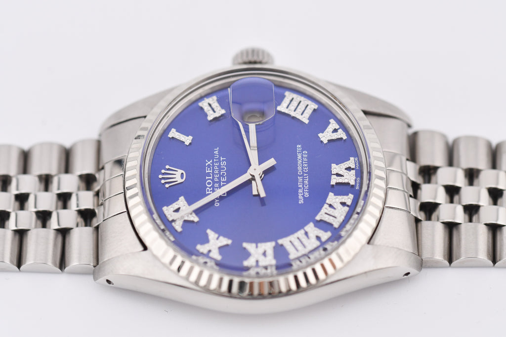 Rolex Datejust 36mm Ref 16014 Custom Blue Roman Diamond Dial