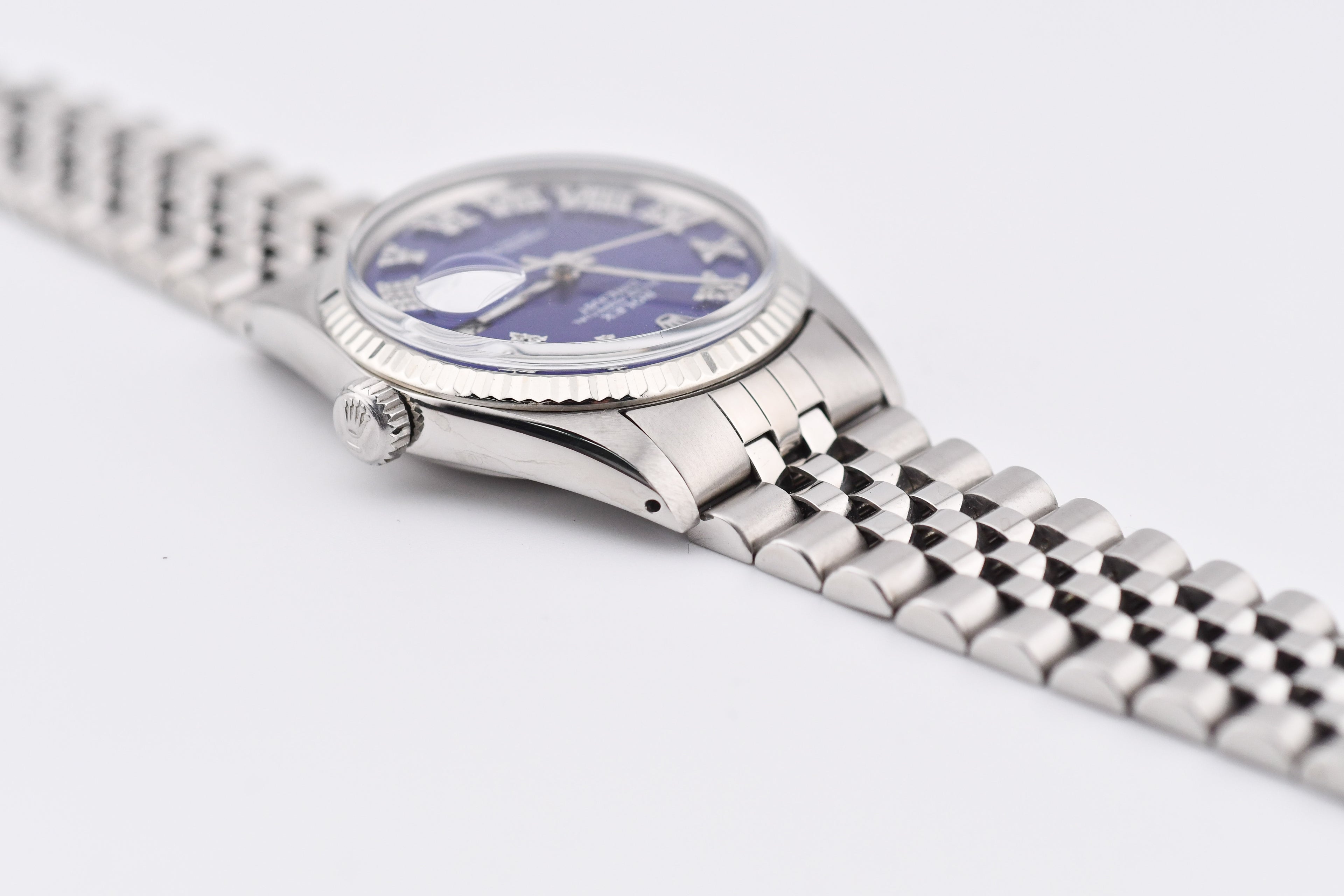 Rolex Datejust 36mm Ref 16014 Custom Blue Roman Diamond Dial