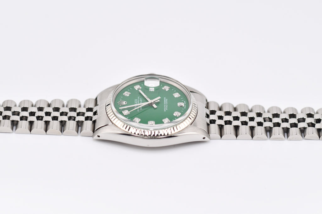 Rolex Datejust 36mm Ref 16014 Custom Green Diamond Dial