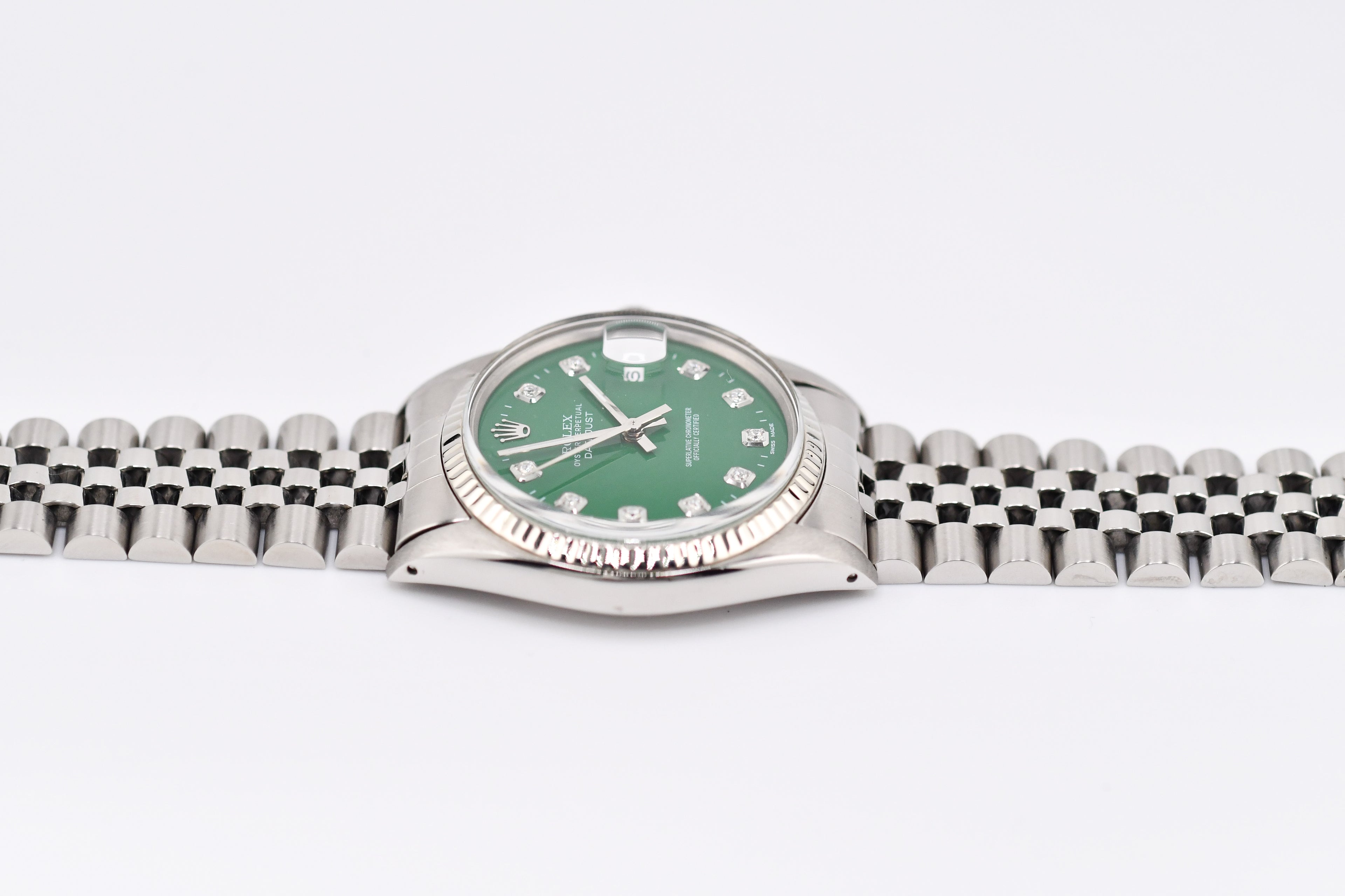 Rolex Datejust 36mm Ref 16014 Custom Green Diamond Dial