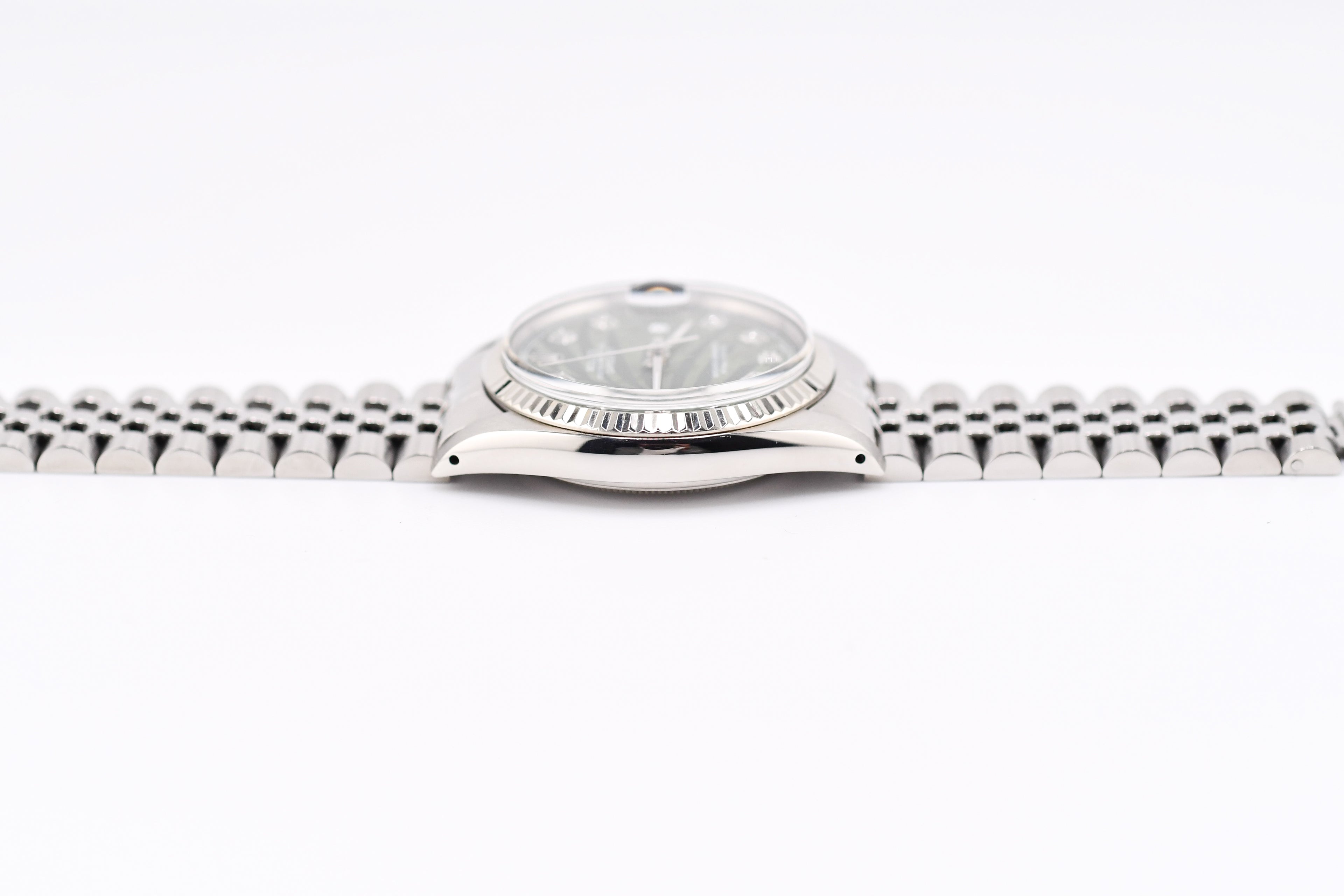 Rolex Datejust 36mm Ref 16014 Custom Green Palm Diamond Dial