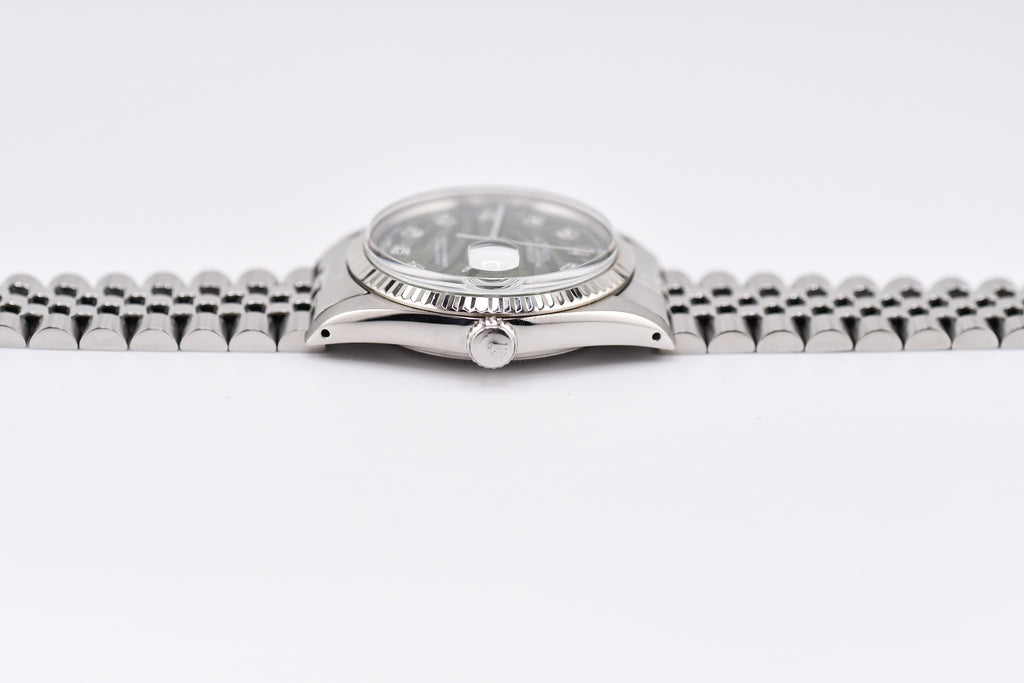 Rolex Datejust 36mm Ref 16014 Custom Green Palm Diamond Dial