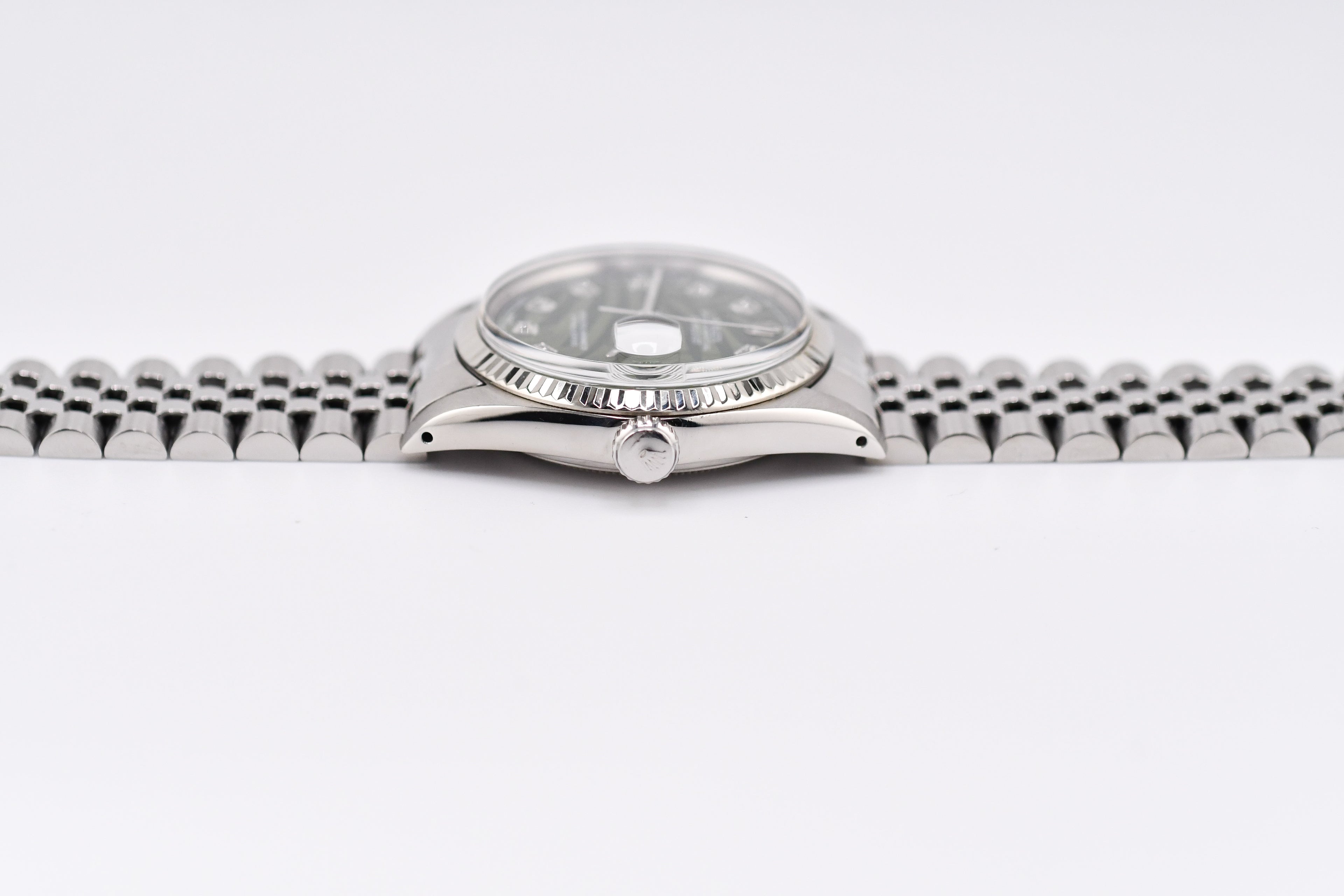 Rolex Datejust 36mm Ref 16014 Custom Green Palm Diamond Dial