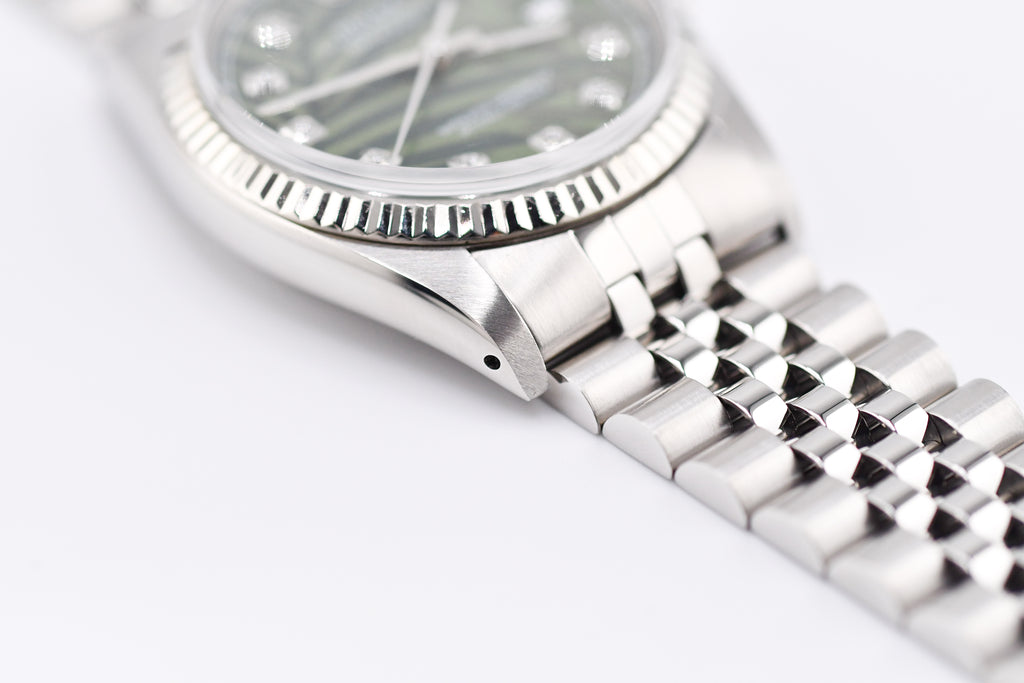 Rolex Datejust 36mm Ref 16014 Custom Green Palm Diamond Dial