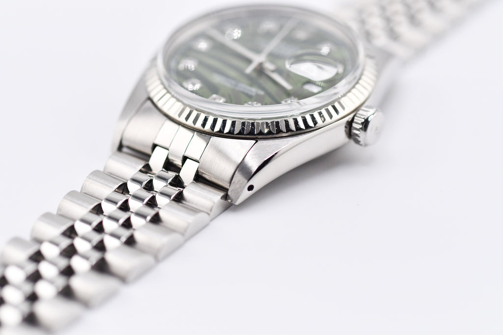 Rolex Datejust 36mm Ref 16014 Custom Green Palm Diamond Dial