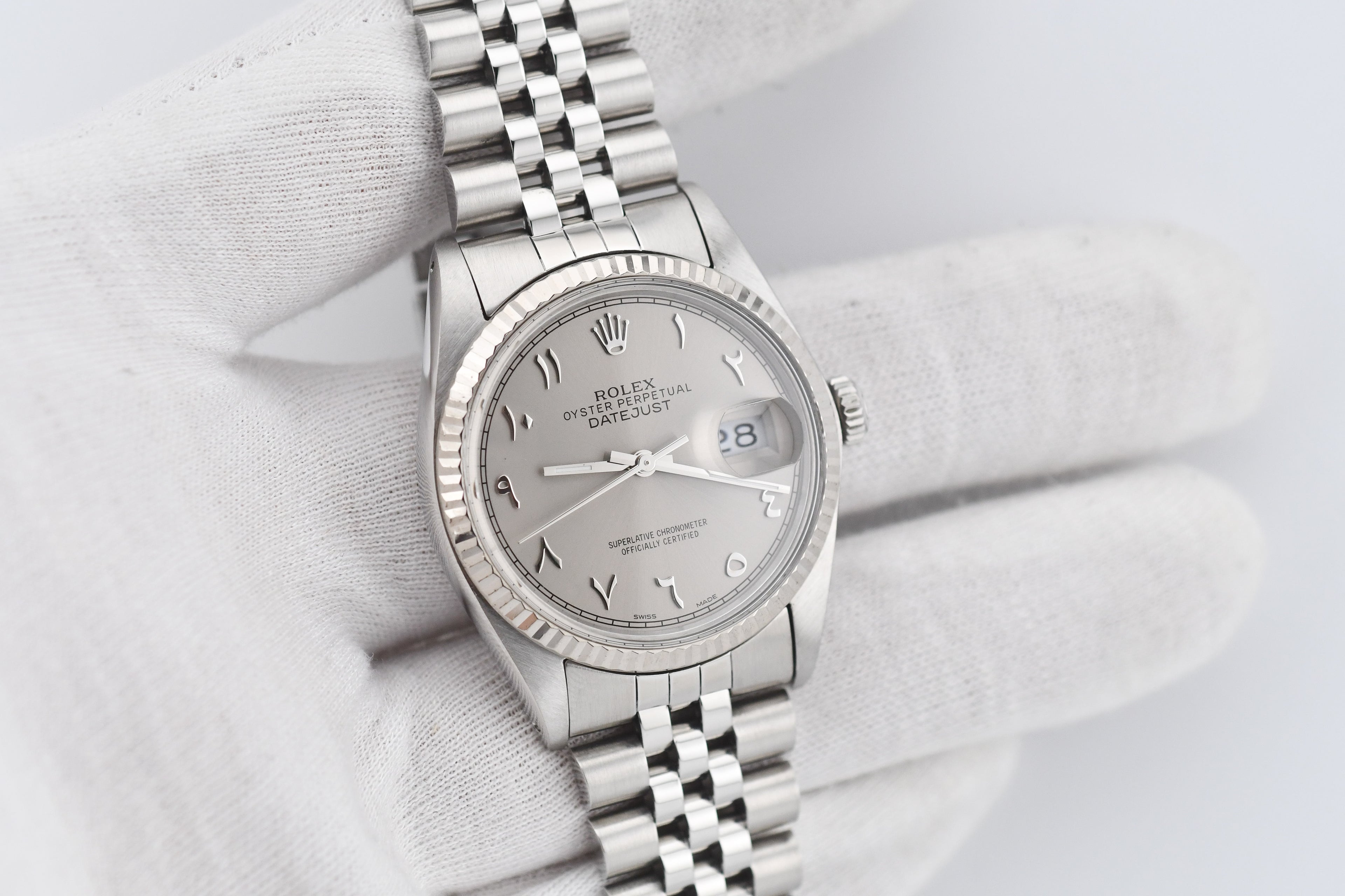 Rolex Datejust 36mm Ref 16014 Custom Grey Arabic Dial