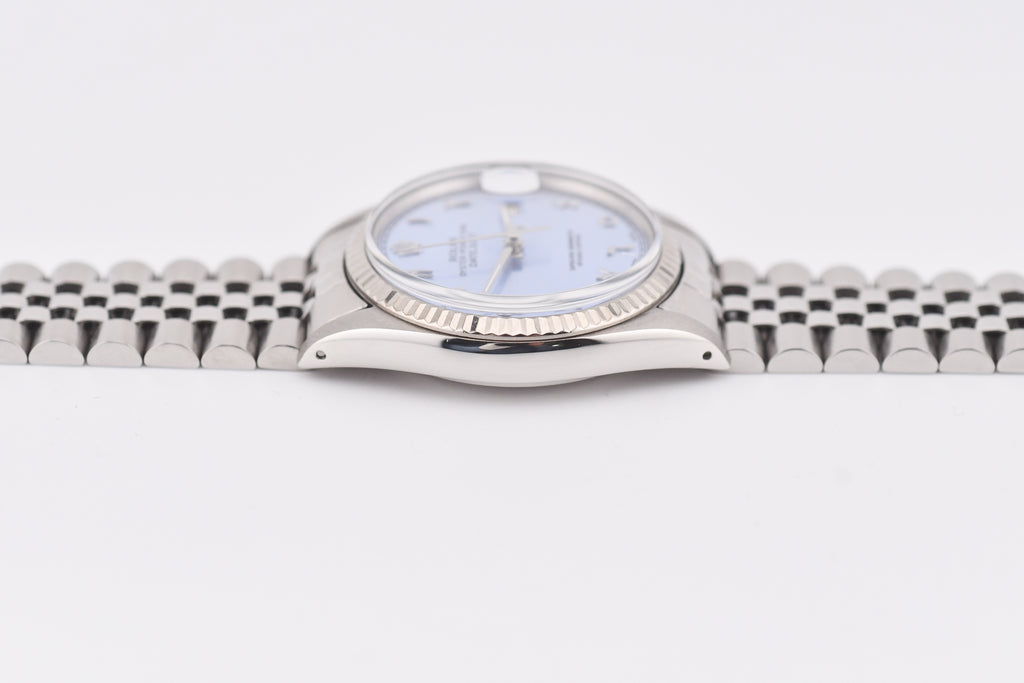 Rolex Datejust 36mm Ref 16014 Custom Ice Blue Arabic Dial