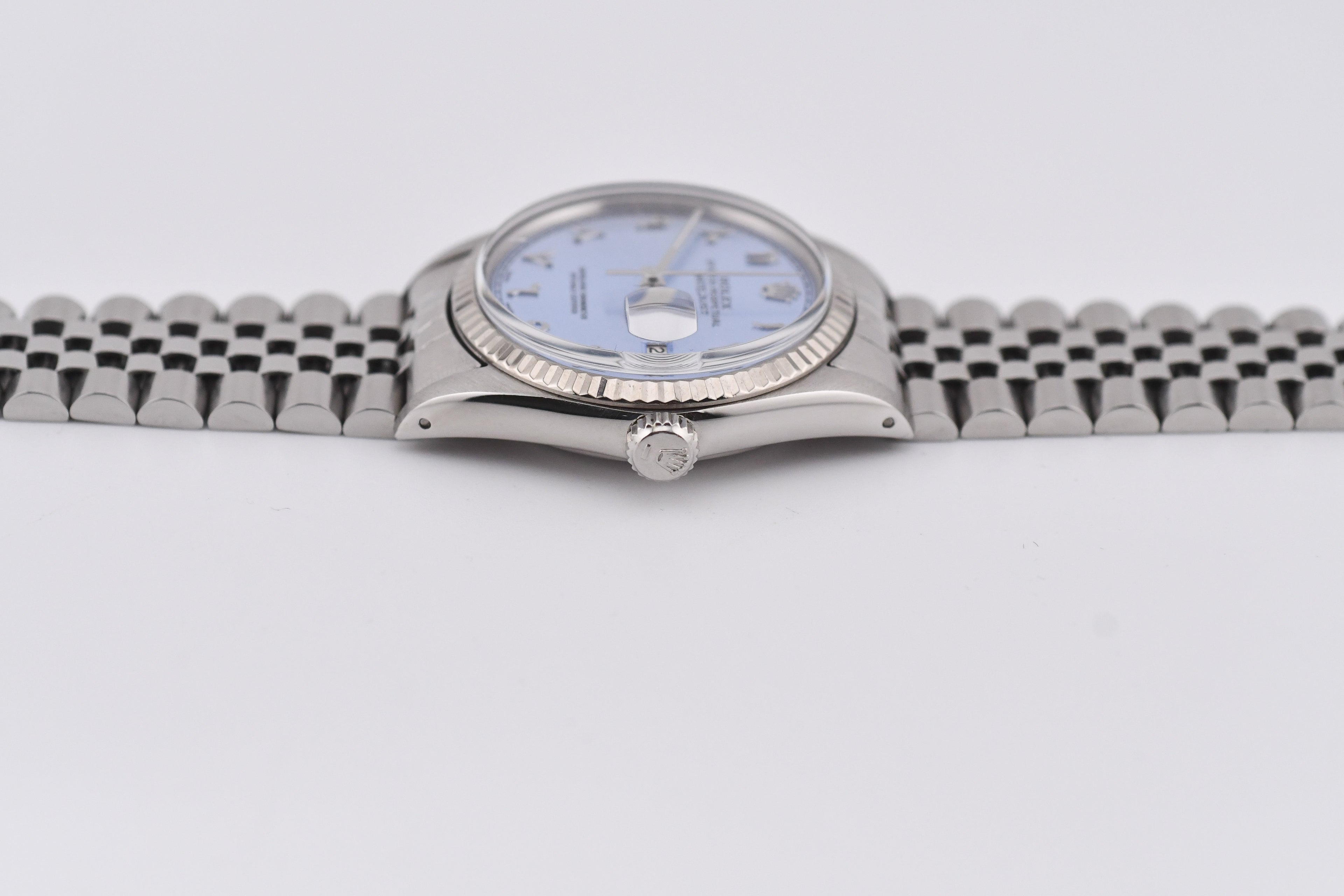 Rolex Datejust 36mm Ref 16014 Custom Ice Blue Arabic Dial