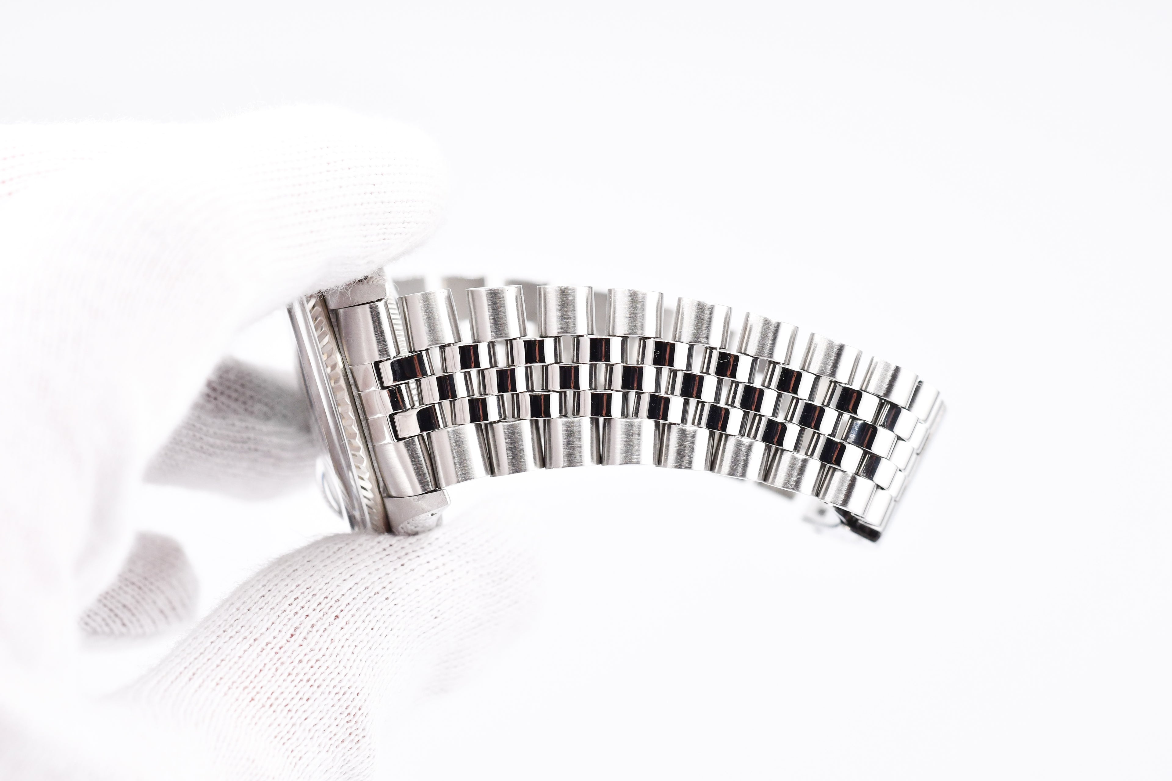 Rolex Datejust 36mm Ref 16014 Custom Mother of Pearl Grey Baguette Diamond Dial