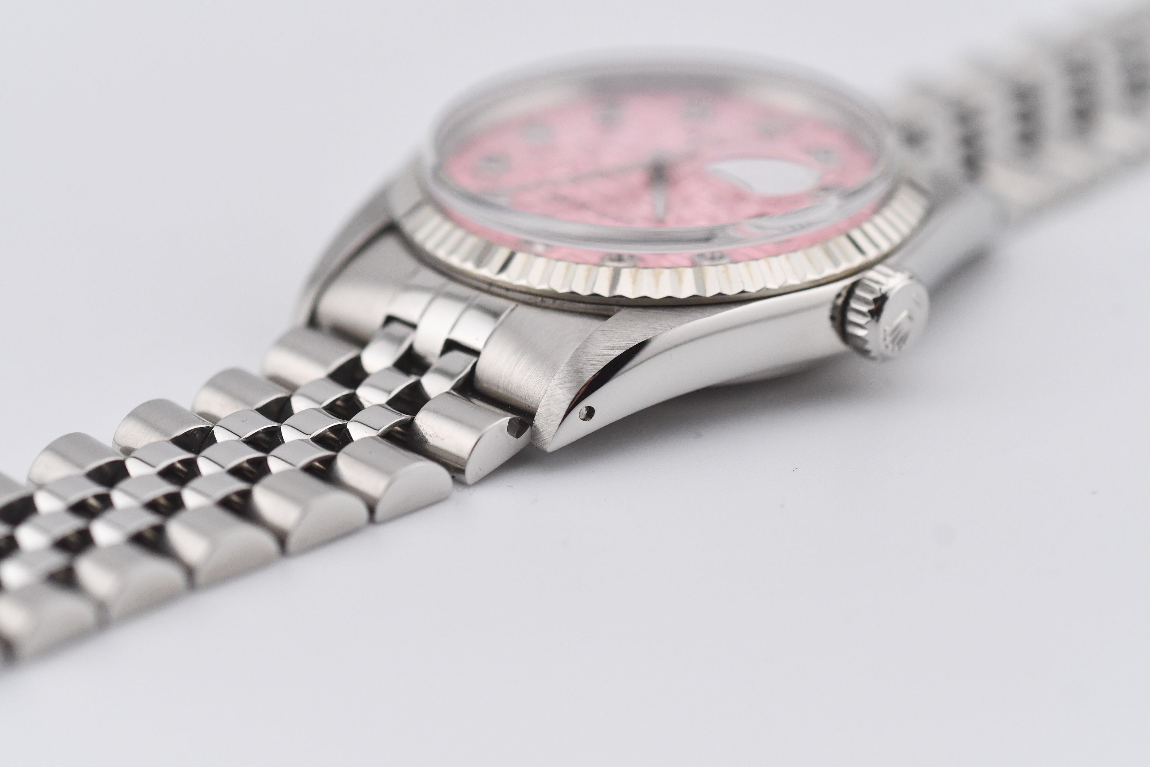 Rolex Datejust 36mm Ref 16014 Custom Pink Anniversary Diamond Dial