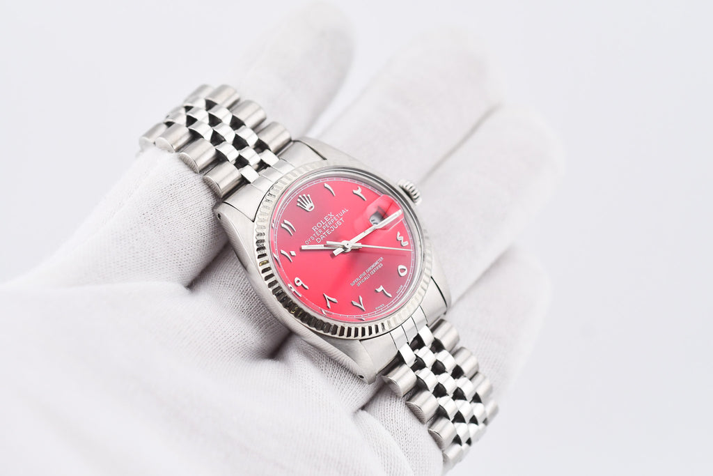Rolex Datejust 36mm Ref 16014 Custom Red Arabic Dial