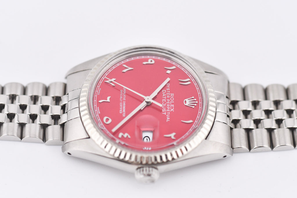 Rolex Datejust 36mm Ref 16014 Custom Red Arabic Dial
