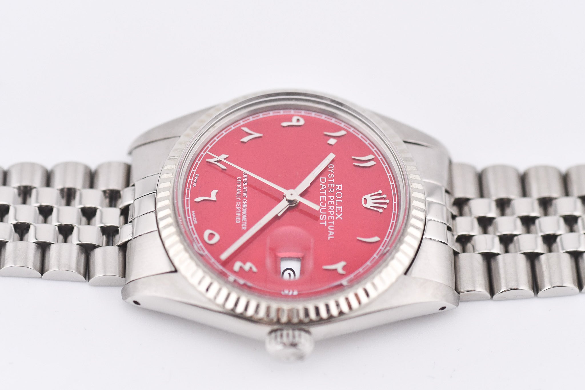 Rolex Datejust 36mm Ref 16014 Custom Red Arabic Dial