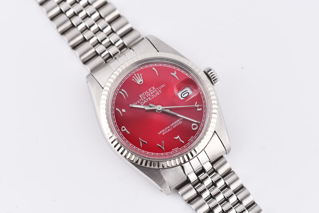 Rolex Datejust 36mm Ref 16014 Custom Red Arabic Dial