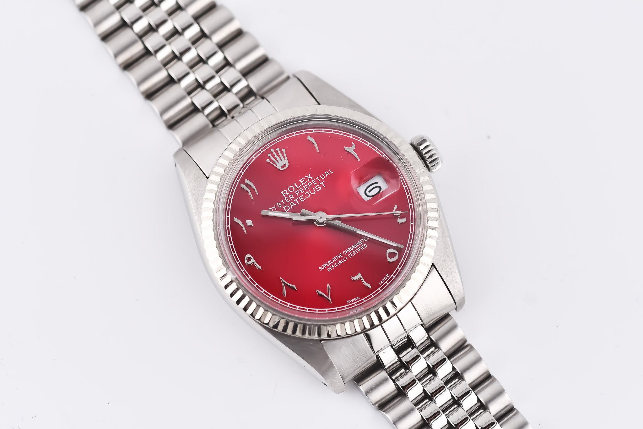 Rolex Datejust 36mm Ref 16014 Custom Red Arabic Dial