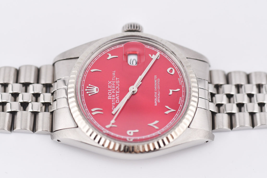 Rolex Datejust 36mm Ref 16014 Custom Red Arabic Dial