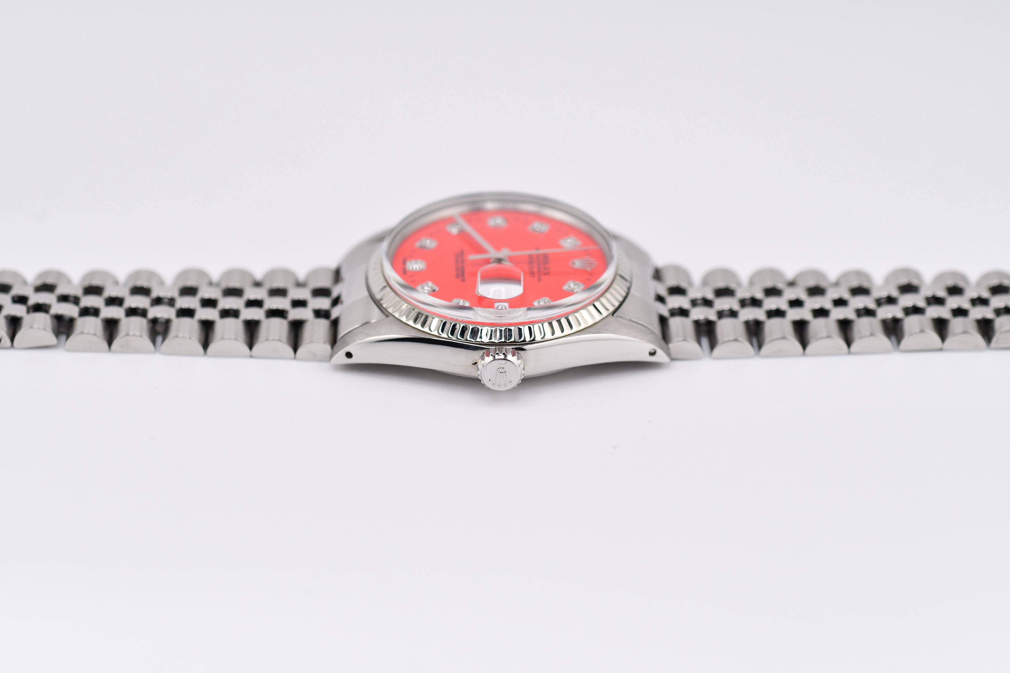 Rolex Datejust 36mm Ref 16014 Custom Red Diamond Dial