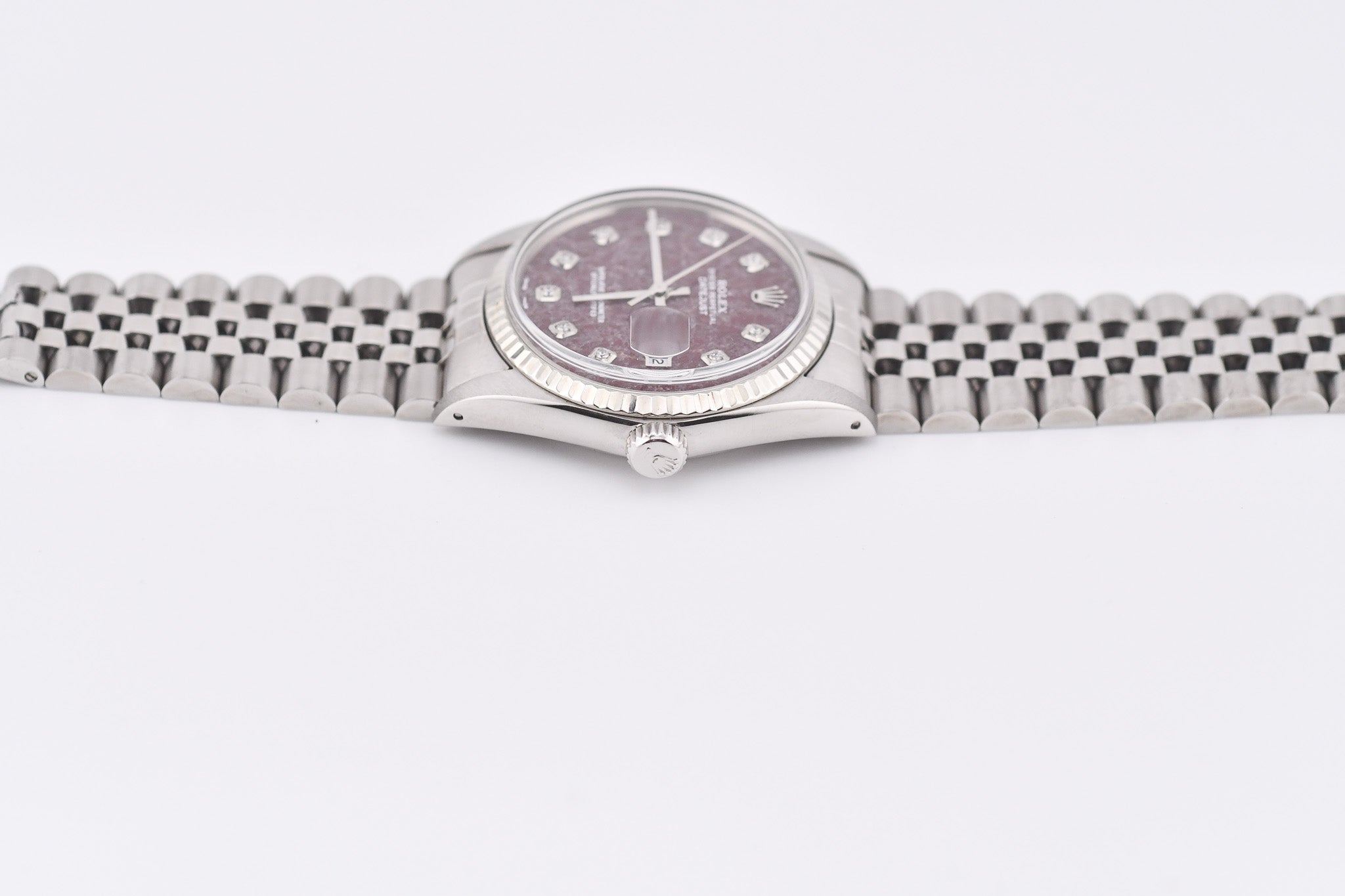 Rolex Datejust 36mm Ref 16014 Custom Red Rubellite Diamond Dial