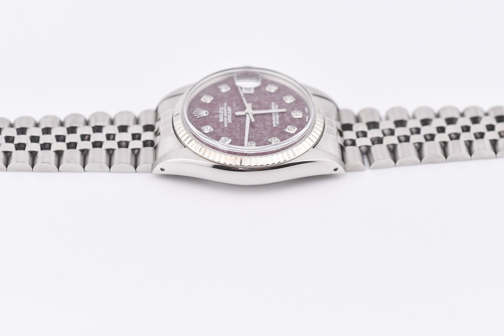 Rolex Datejust 36mm Ref 16014 Custom Red Rubellite Diamond Dial