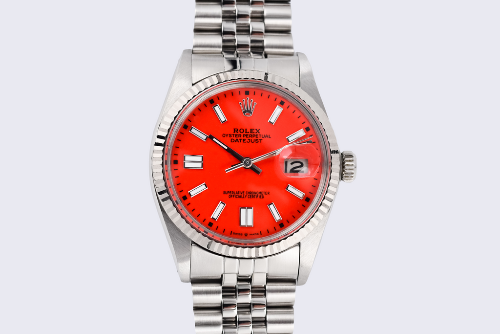 Rolex Datejust 36mm Ref 16014 Custom Red Stick Dial