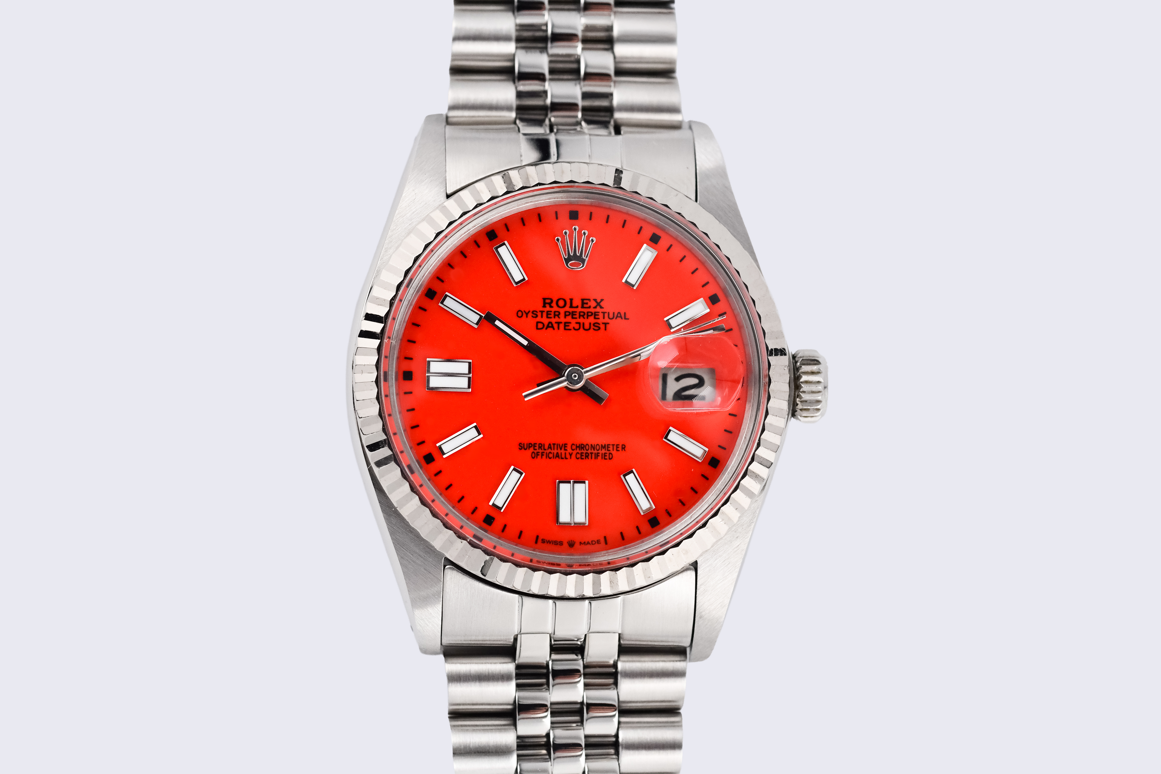 Rolex Datejust 36mm Ref 16014 Custom Red Stick Dial