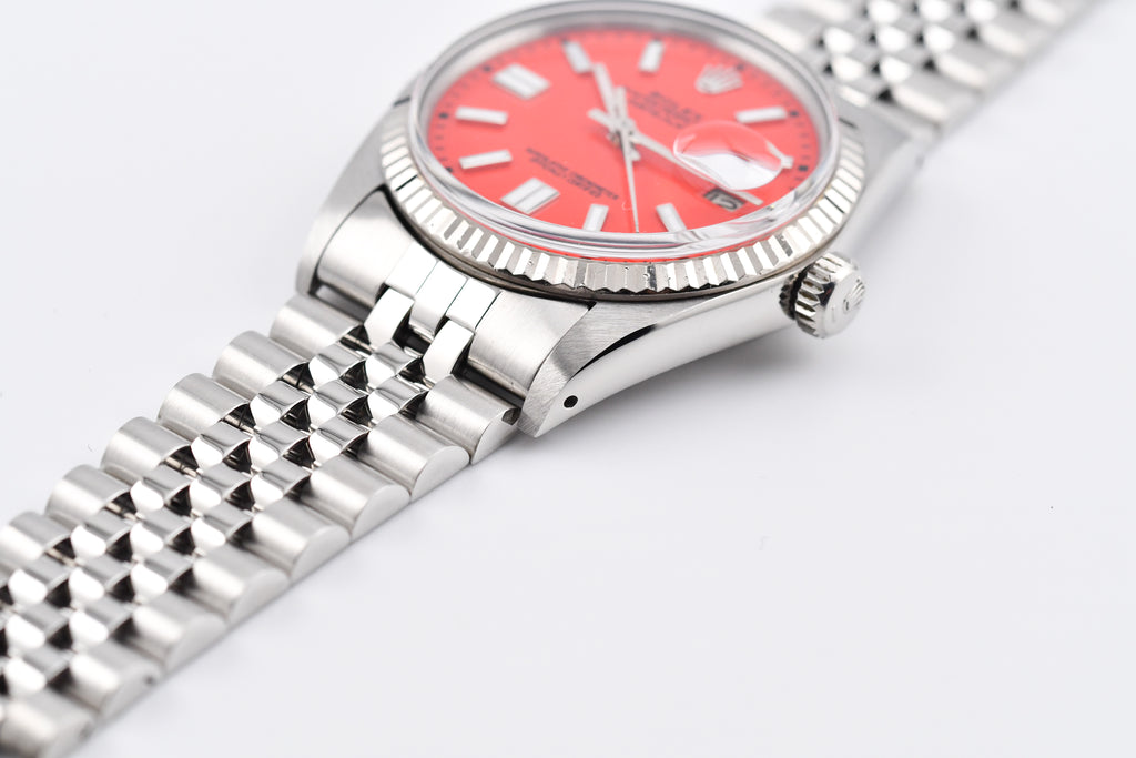 Rolex Datejust 36mm Ref 16014 Custom Red Stick Dial