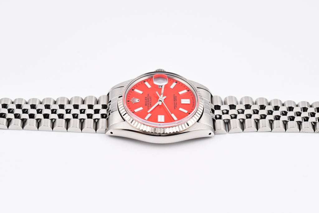 Rolex Datejust 36mm Ref 16014 Custom Red Stick Dial