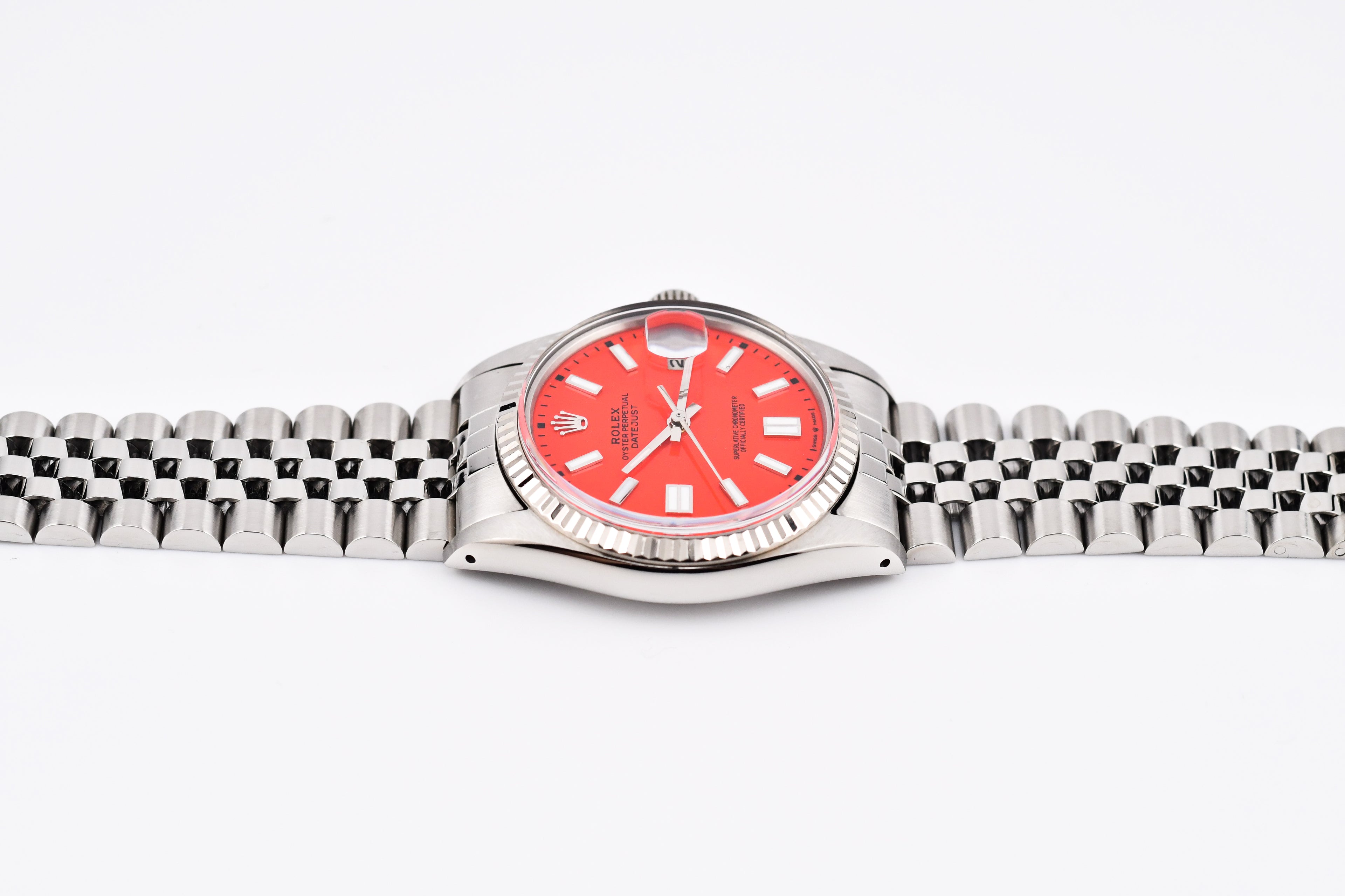 Rolex Datejust 36mm Ref 16014 Custom Red Stick Dial