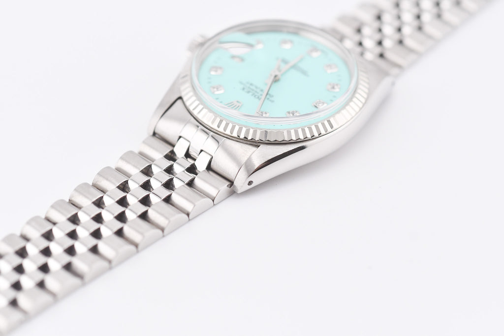 Rolex Datejust 36mm Ref 16014 Custom Tiffany Turquoise Diamond Dial