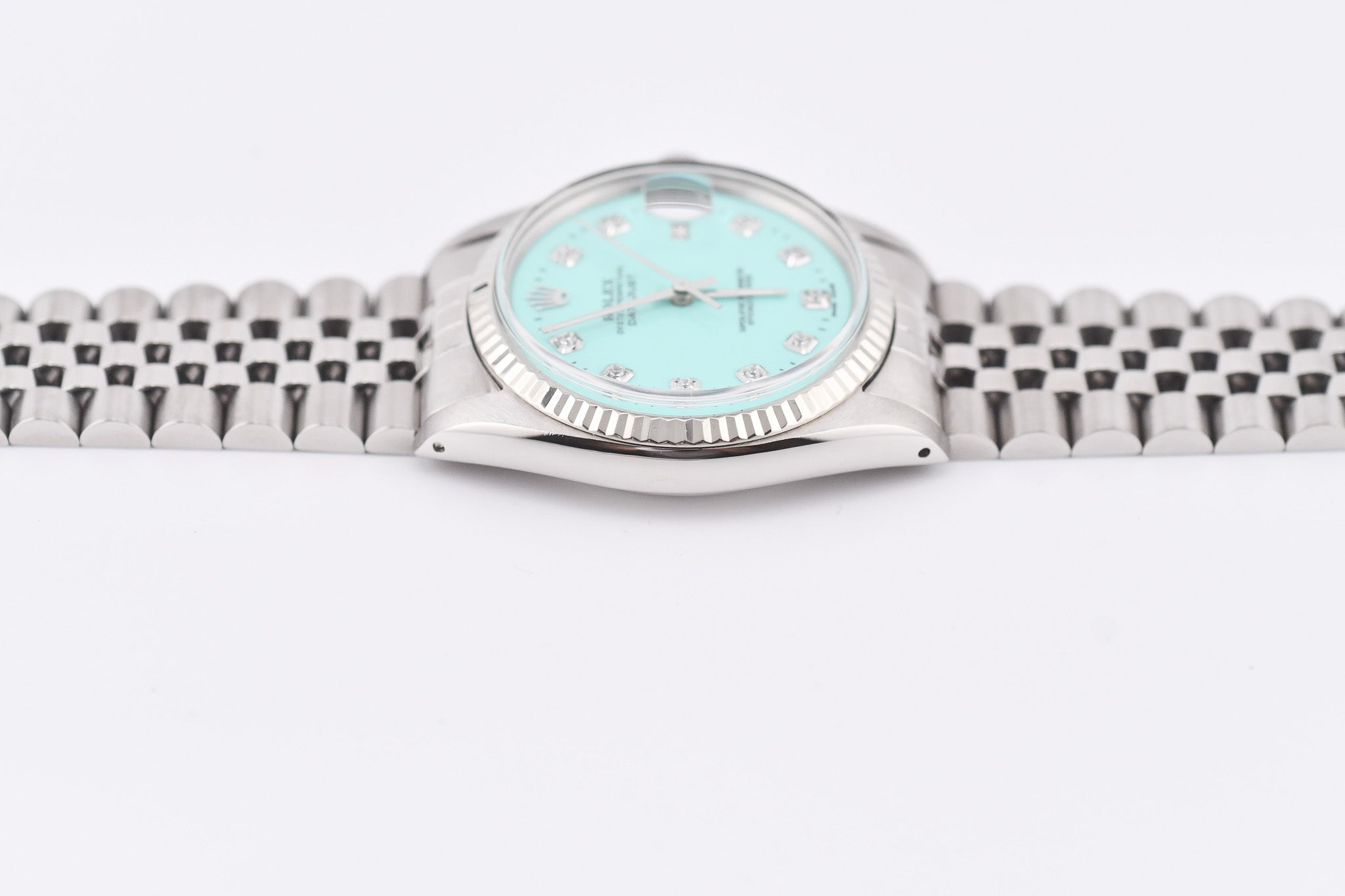 Rolex Datejust 36mm Ref 16014 Custom Tiffany Turquoise Diamond Dial