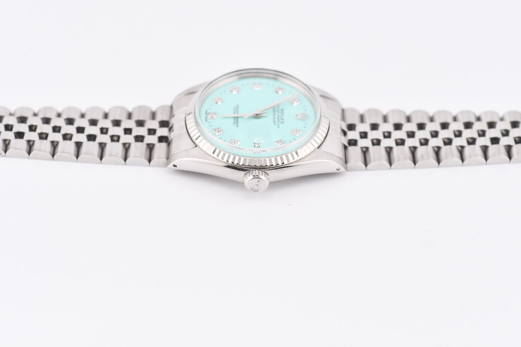 Rolex Datejust 36mm Ref 16014 Custom Tiffany Turquoise Diamond Dial