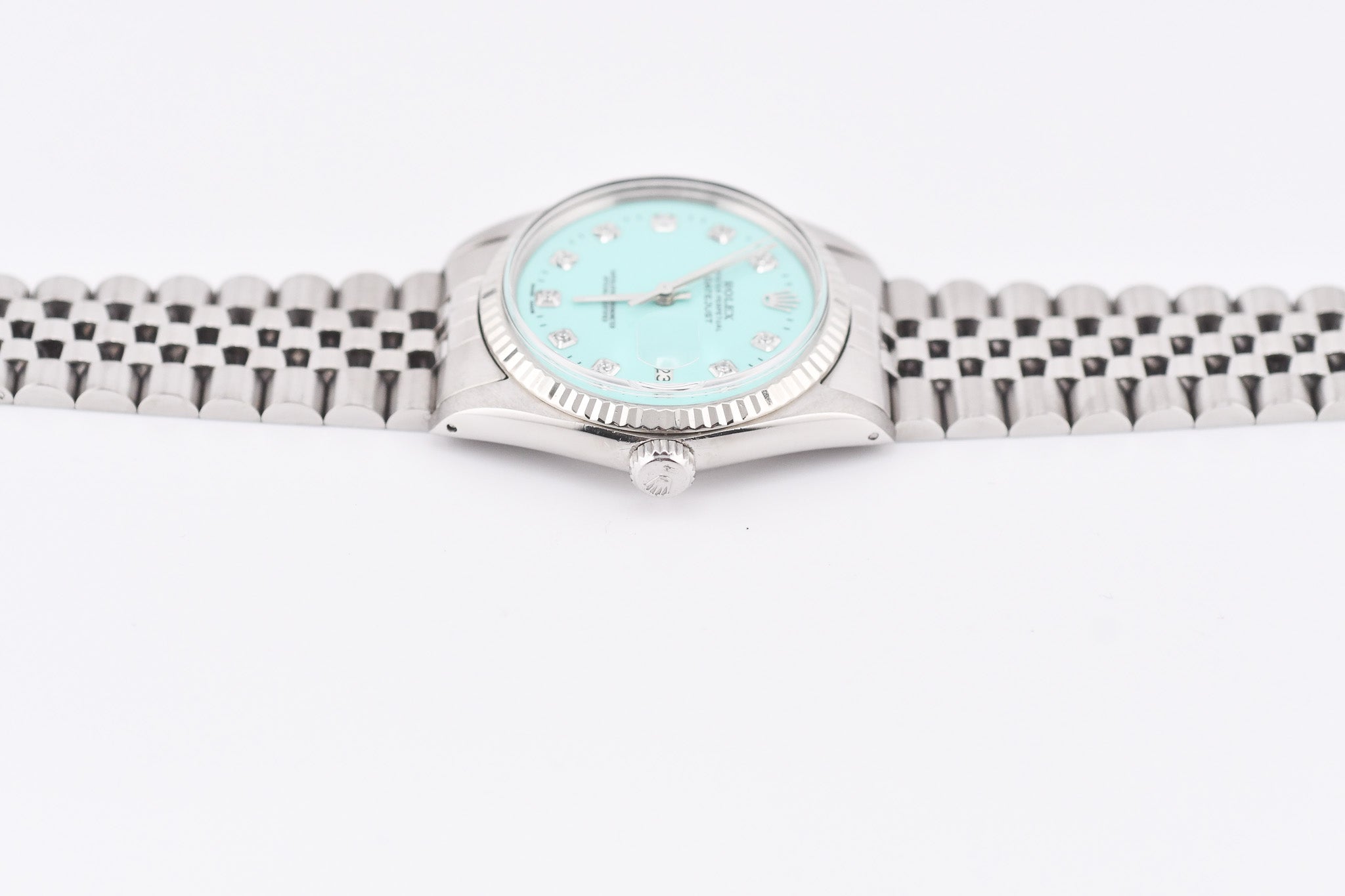 Rolex Datejust 36mm Ref 16014 Custom Tiffany Turquoise Diamond Dial