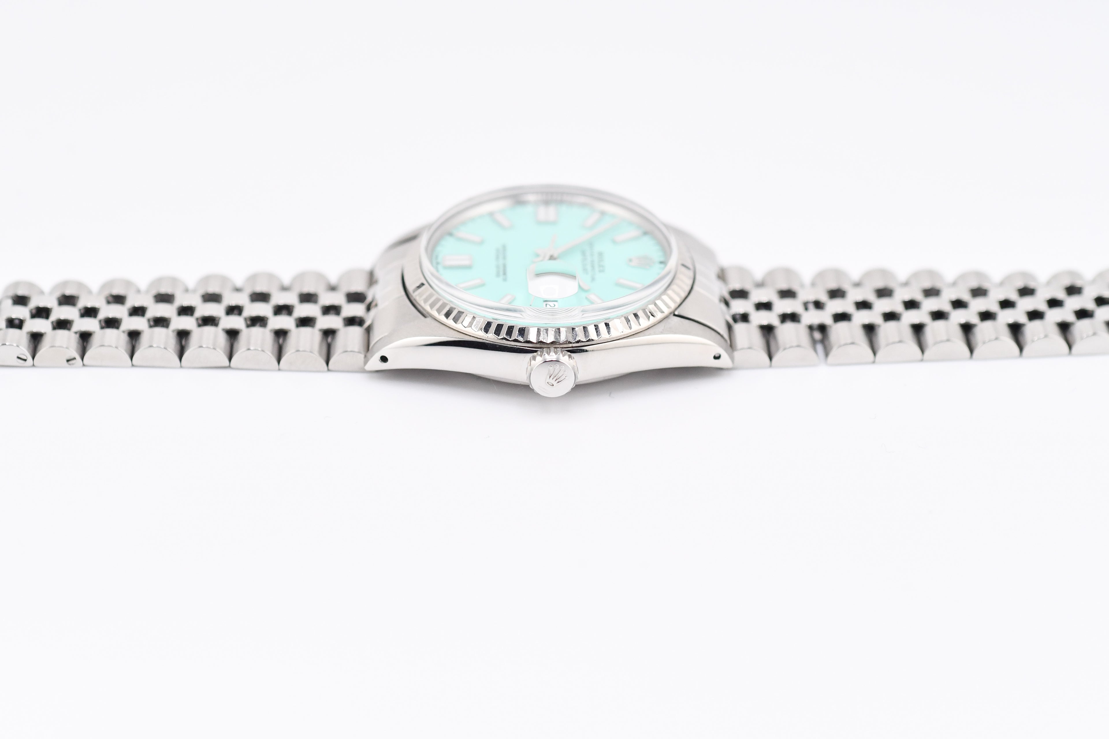 Rolex Datejust 36mm Ref 16014 Custom Tiffany Turquoise Stick Dial
