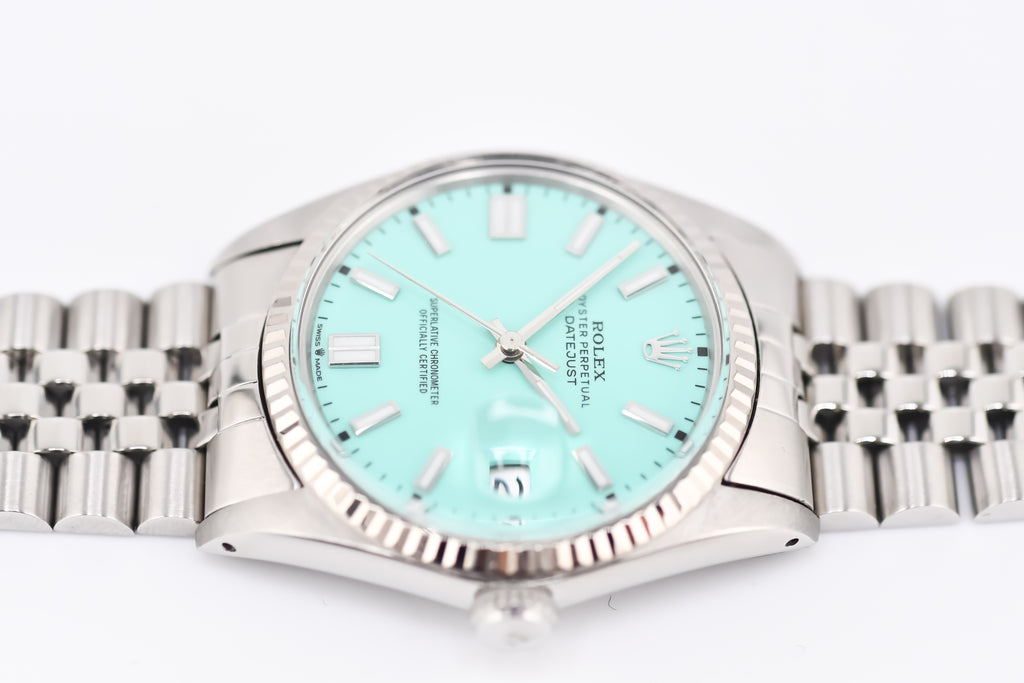 Rolex Datejust 36mm Ref 16014 Custom Tiffany Turquoise Stick Dial