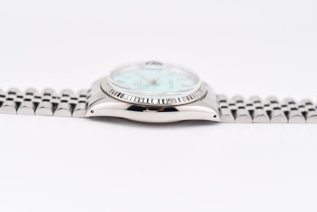 Rolex Datejust 36mm Ref 16014 Custom Tiffany Turquoise Stick Dial