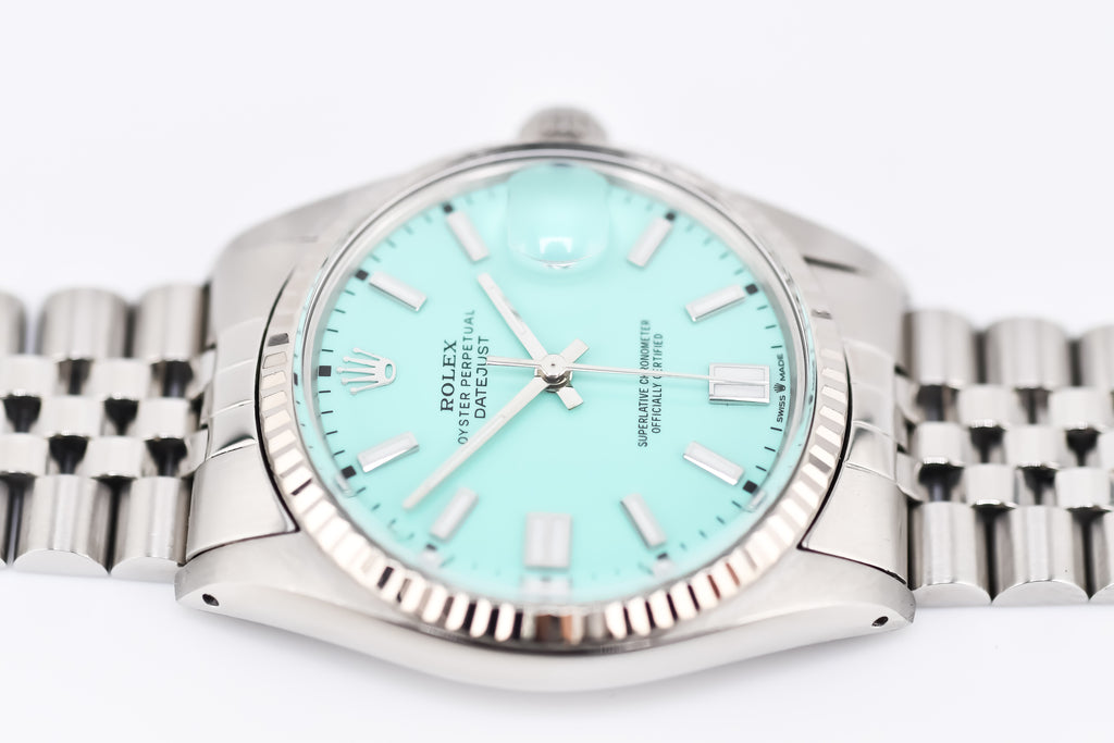Rolex Datejust 36mm Ref 16014 Custom Tiffany Turquoise Stick Dial