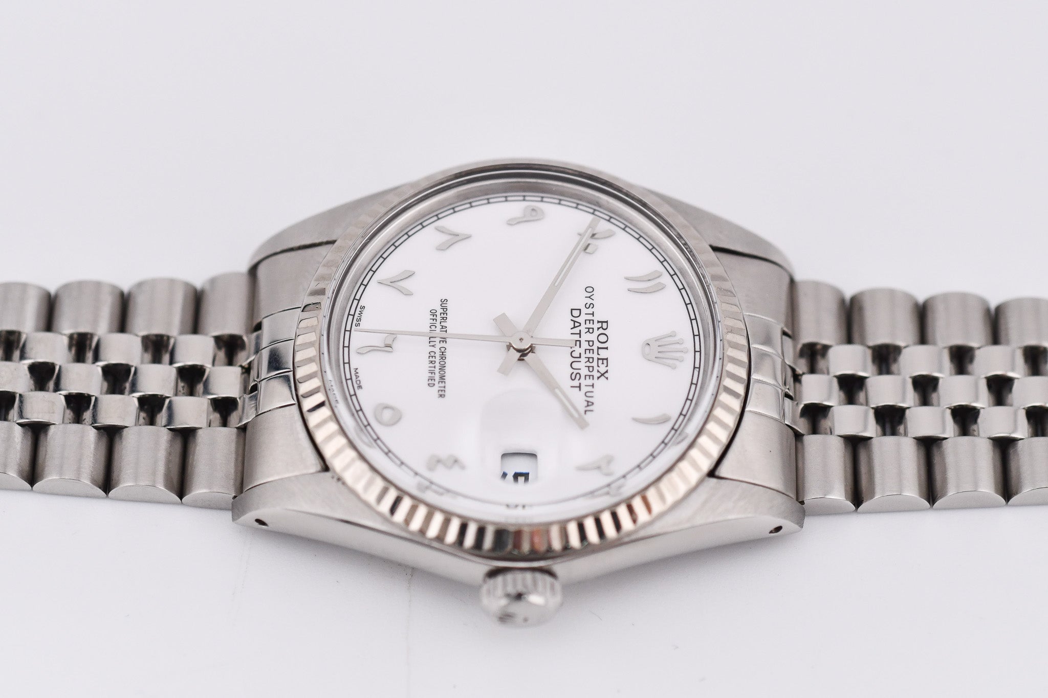Rolex Datejust 36mm Ref 16014 Custom White Arabic Dial