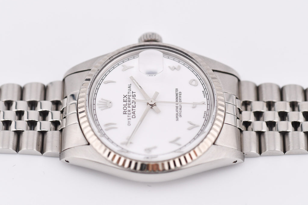 Rolex Datejust 36mm Ref 16014 Custom White Arabic Dial