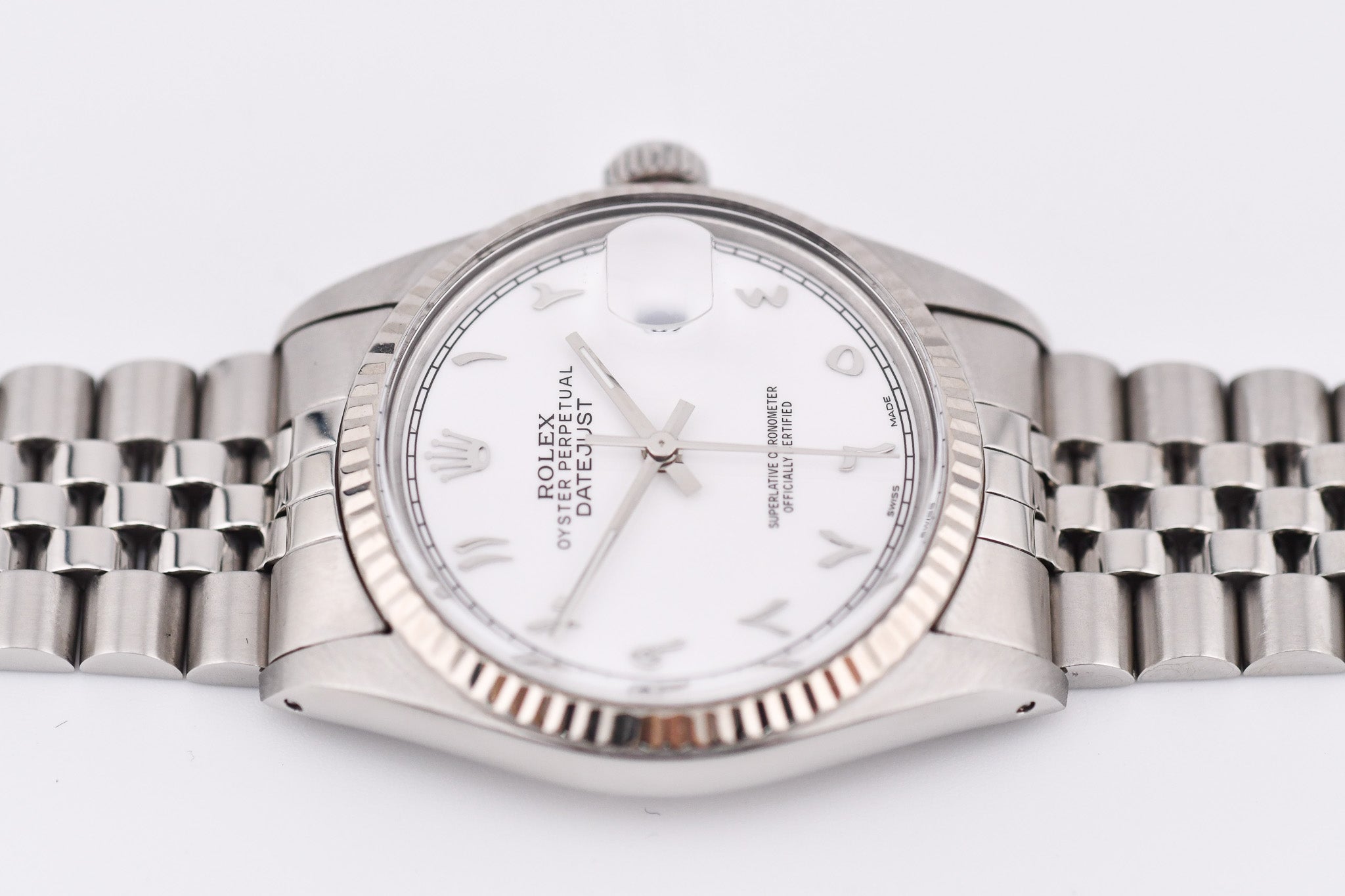 Rolex Datejust 36mm Ref 16014 Custom White Arabic Dial
