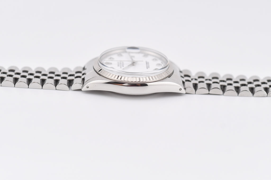 Rolex Datejust 36mm Ref 16014 Custom White Diamond Dial